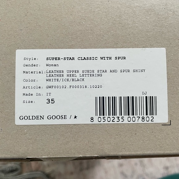 Golden Goose Super Star Classic white leather, black heel with fabric star. - Picture 4 of 9